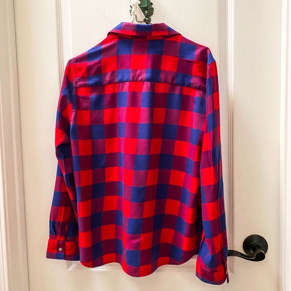 American Eagle Red & Blue Plaid Button Down Size Small - Picture 2 of 3